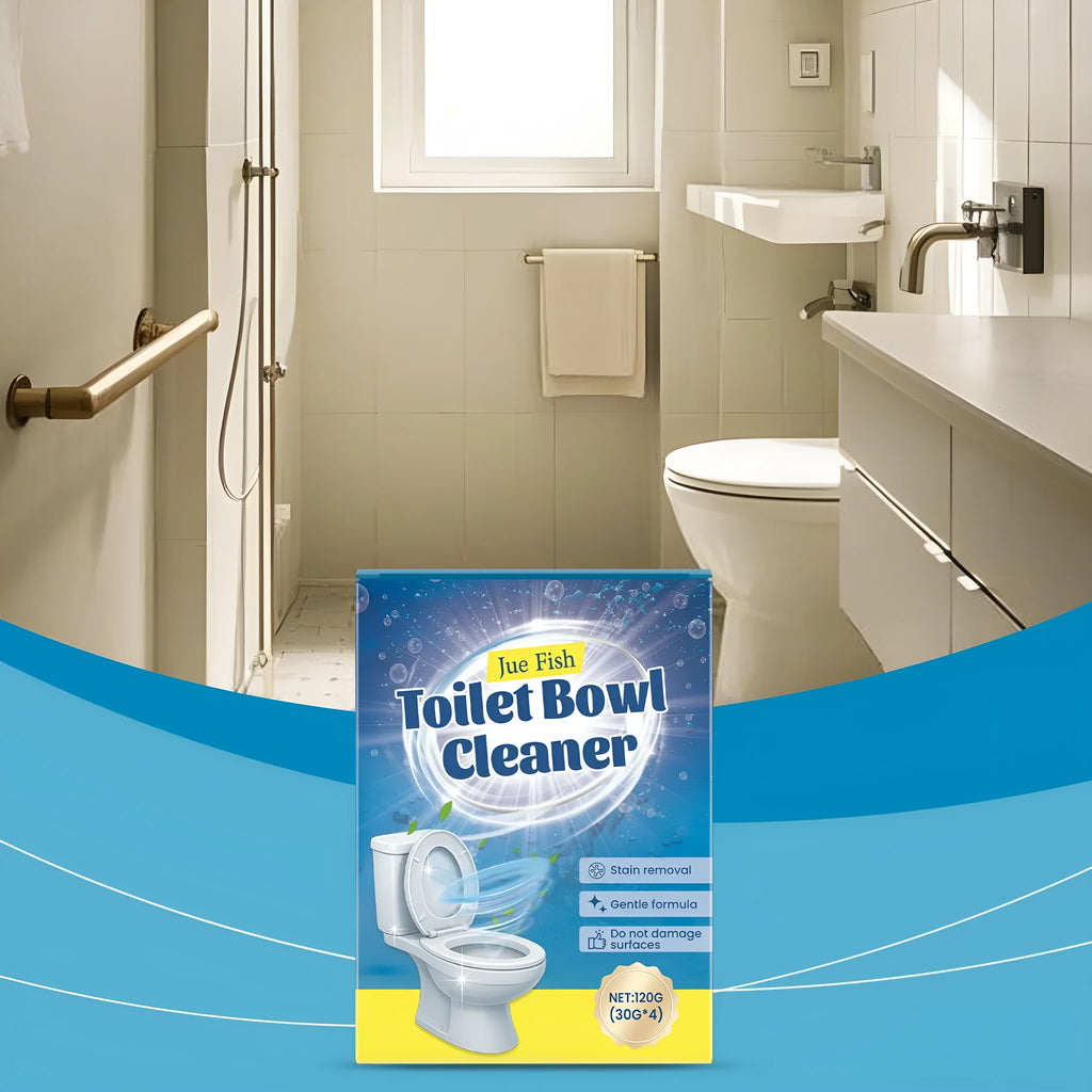 Box of toilet cleaning powder showing four individual 30g sachets, total weight 120g.