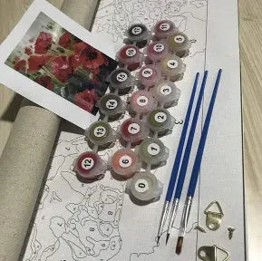 40 by 50 cm DIY digital oil painting canvas kit in KZ918 colour-by-numbers style.