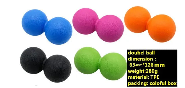 High density peanut massage ball in black on a white background, portable muscle relief tool