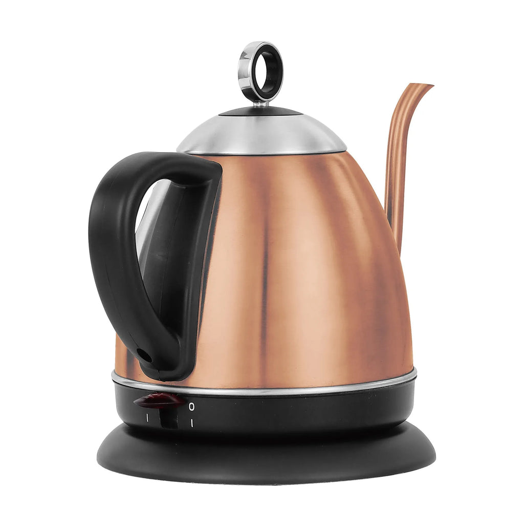 Stainless steel electric kettle with touch controls in gold colour option