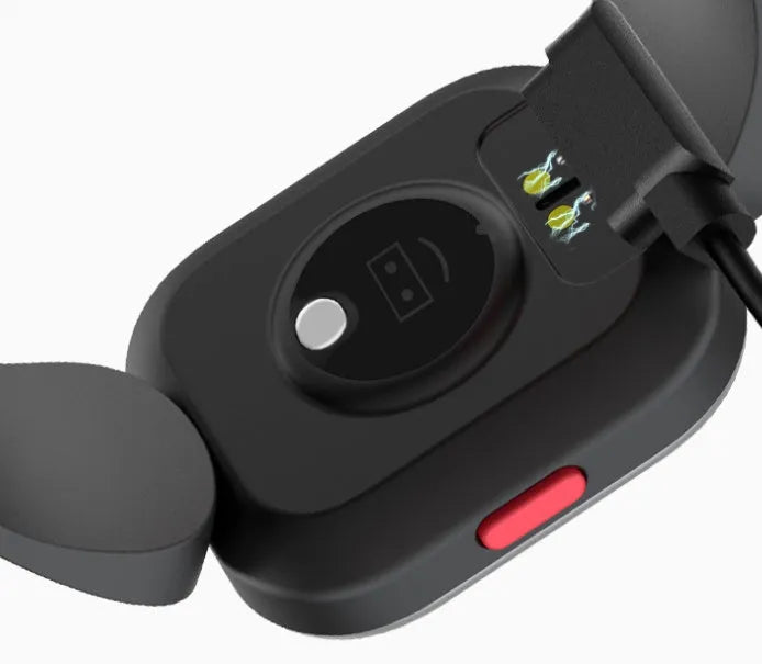 Blue H39T children's smart watch with sporty TPU strap on a wrist, showing the 1.4 inch touchscreen display.