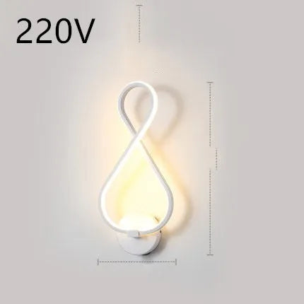Nordic style LED wall lamp with a silicone shade mounted on a bedroom wall