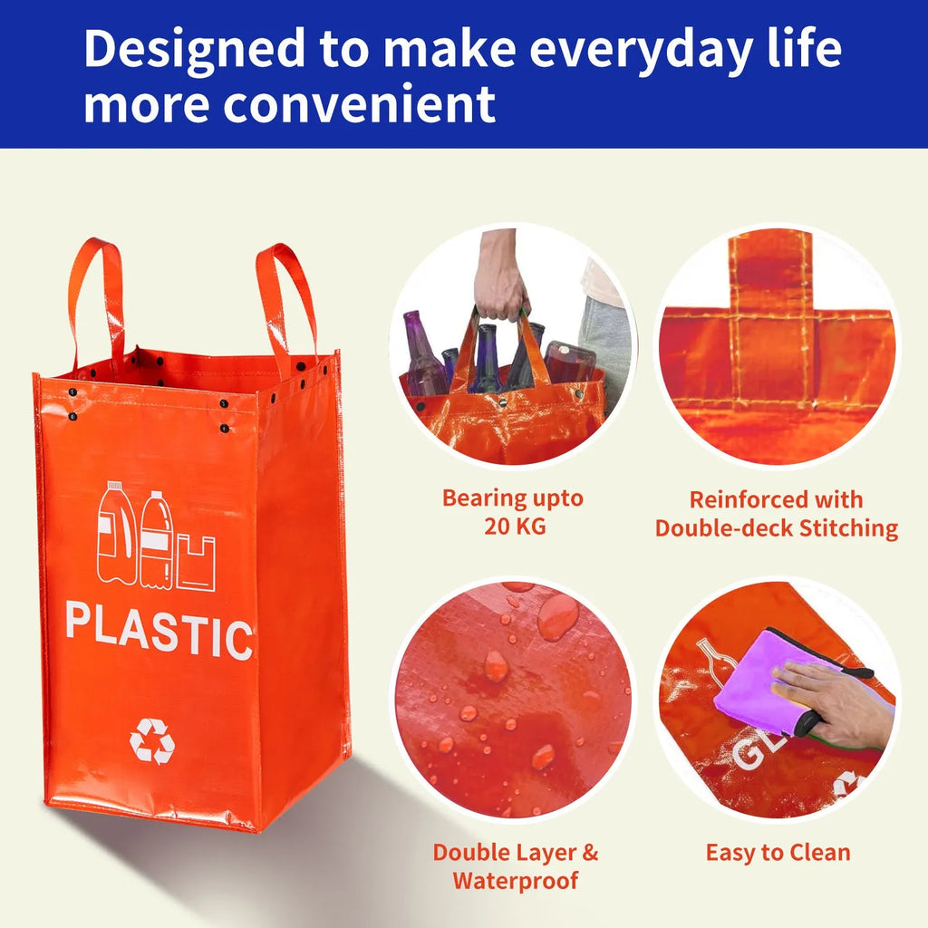 40L waterproof waste sorting bin in blue colour with clean bag style design