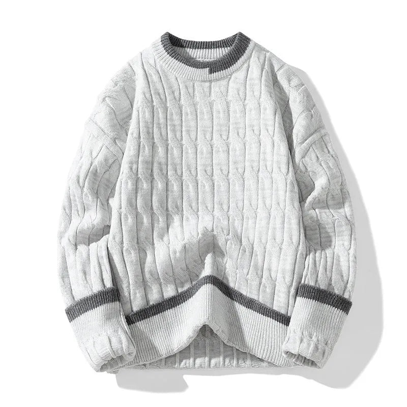 Men's loose fit two-piece modal acrylic sweater set in multiple colours for autumn winter sports wear