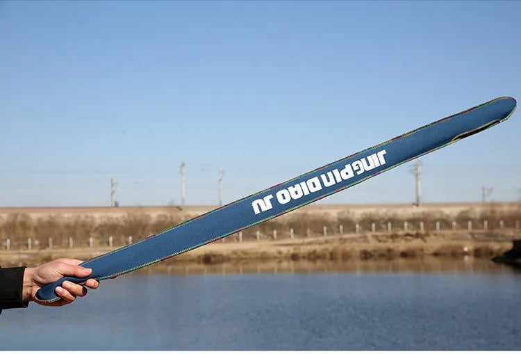 Cotton telescopic fishing rod bag with drawstring closure in multiple colour options.