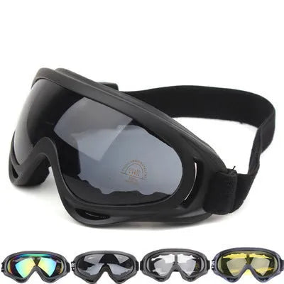 X400 motorcycle windshield sand goggles with PC lens and ventilation system in transparent colour