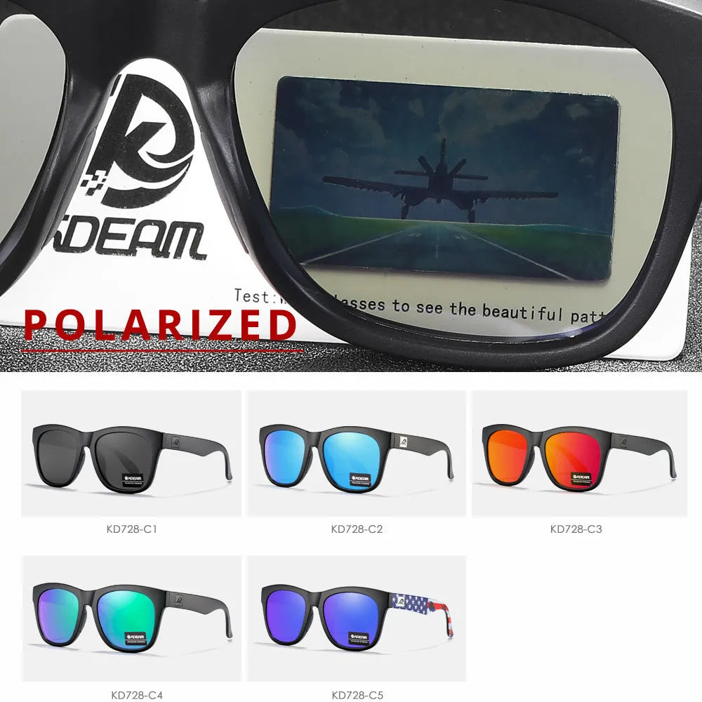 Thickened polarized sunglasses with TAC lenses and PC frame for outdoor UV protection.