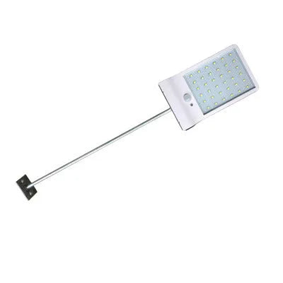 Outdoor solar garden light with LED illumination and waterproof IP65 rating in black or white finish