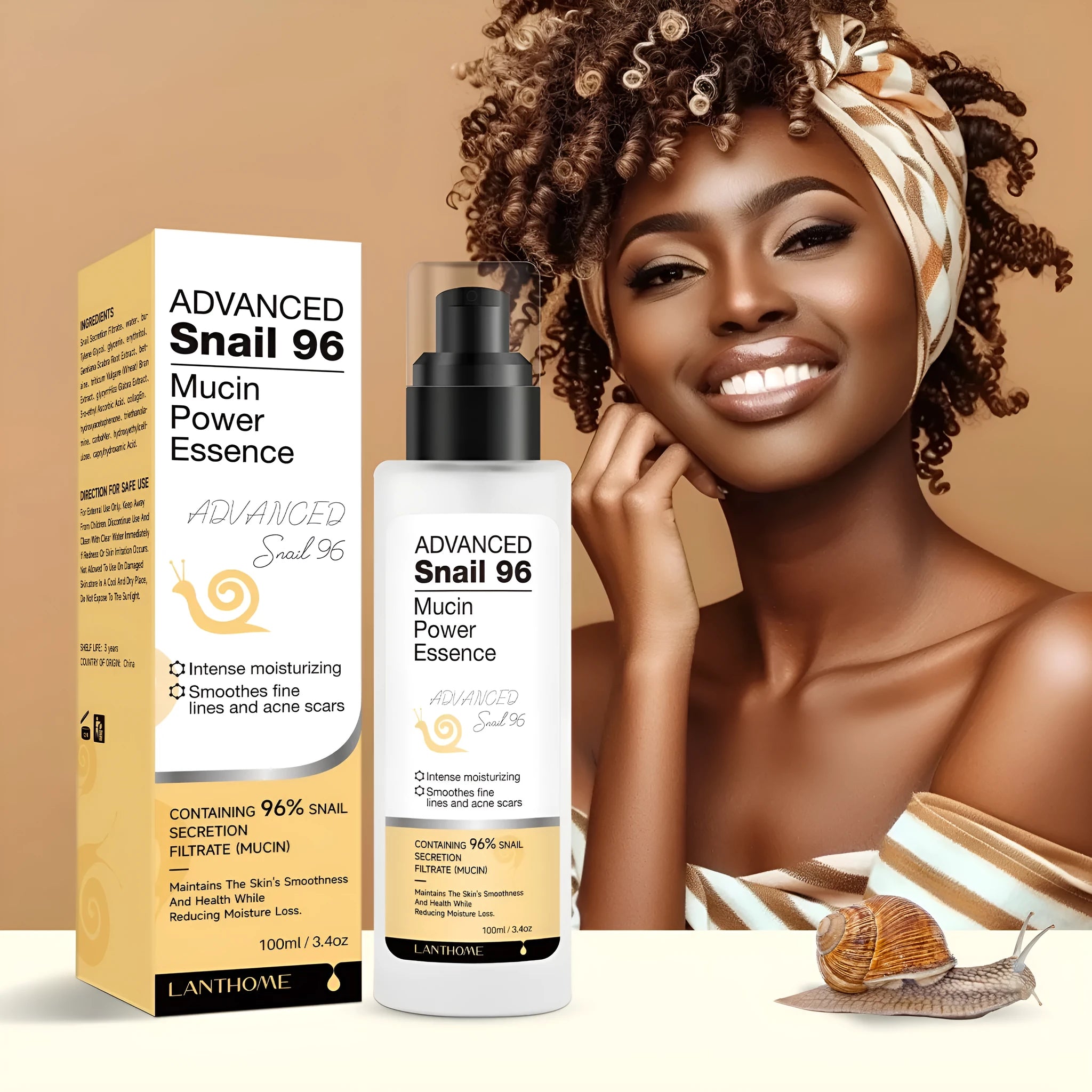 100ml bottle of Snail Snail Serum moisturising facial essence.