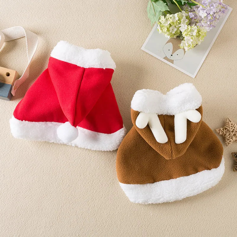 Pet Christmas cloak red shawl polyester cat dog costume little red riding hood design size M