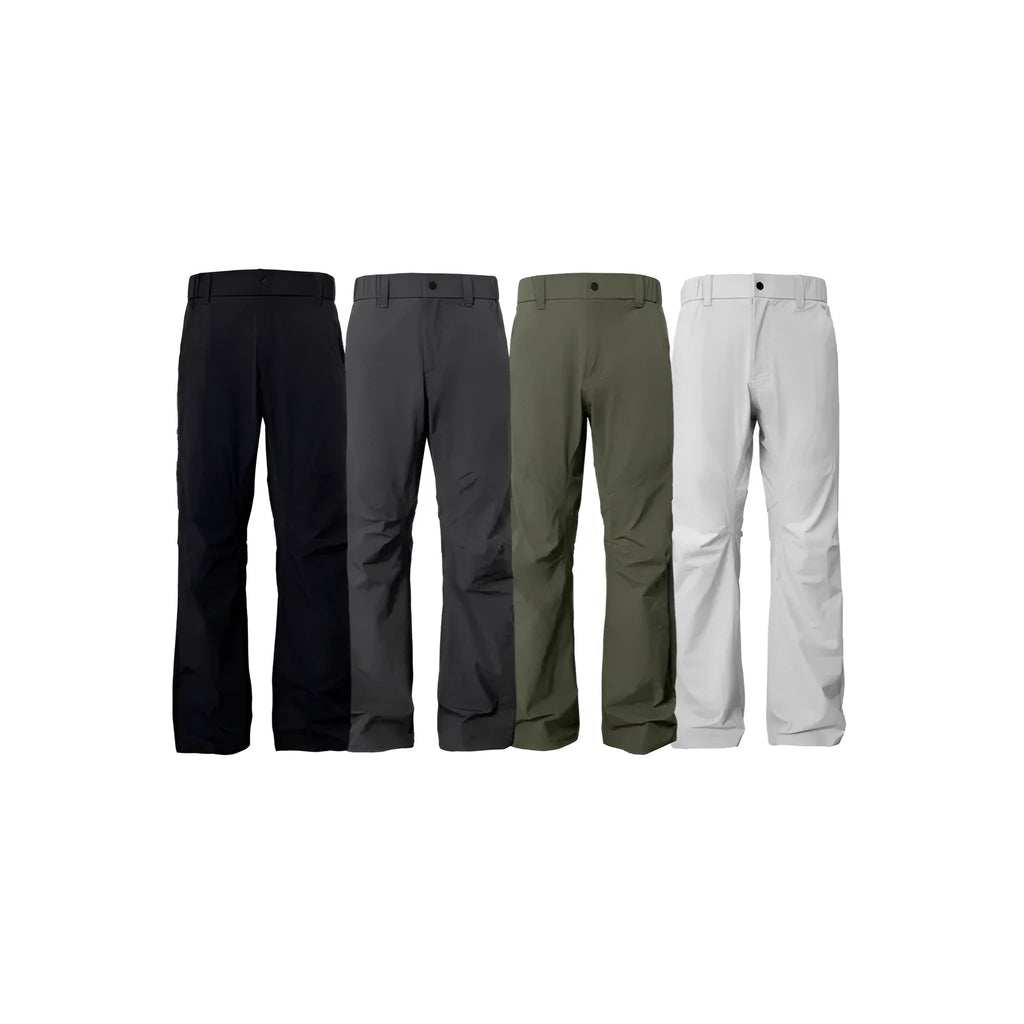 Men's Army Green casual trousers with 3D three-dimensional cutting and a deconstructing design detail on the leg.