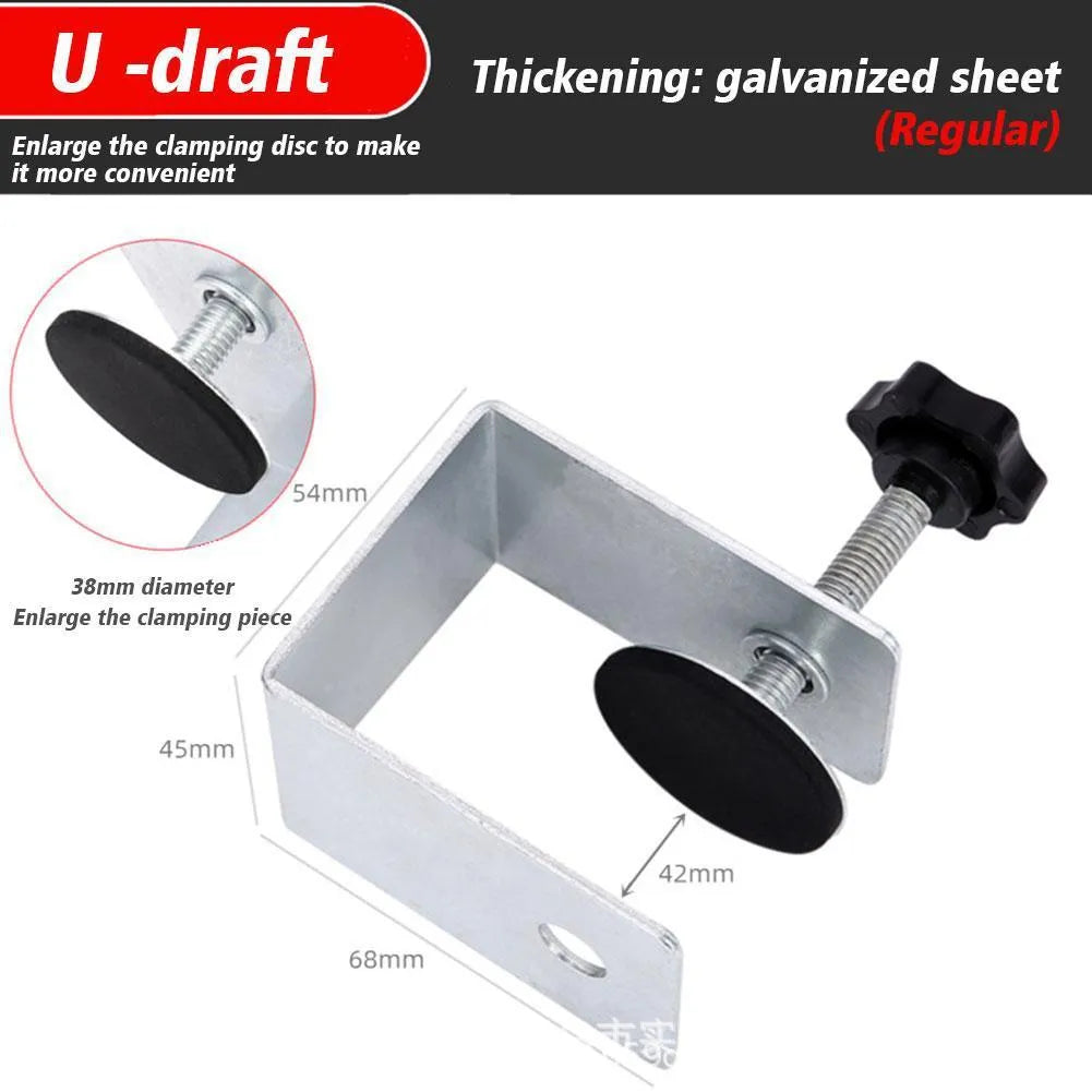 Stainless steel or galvanised sheet drawer panel fixing clip with U-clip design for wood board fastening