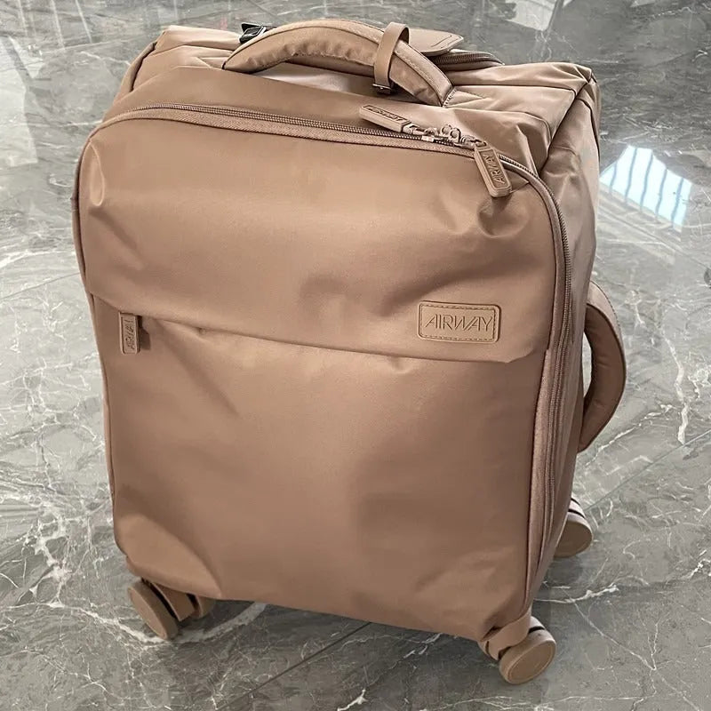 Ultra-light waterproof Oxford cloth suitcase with universal wheels in bluestone green colour
