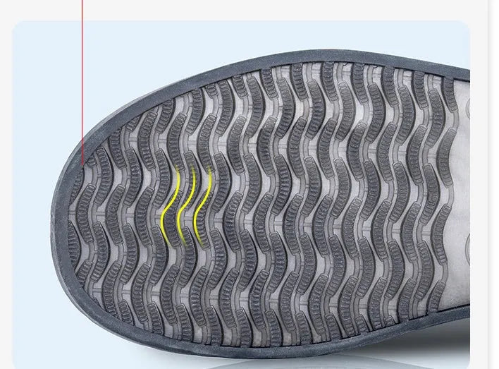 White PVC high top women's water resistant shoe covers with anti-skid soles shown in size options