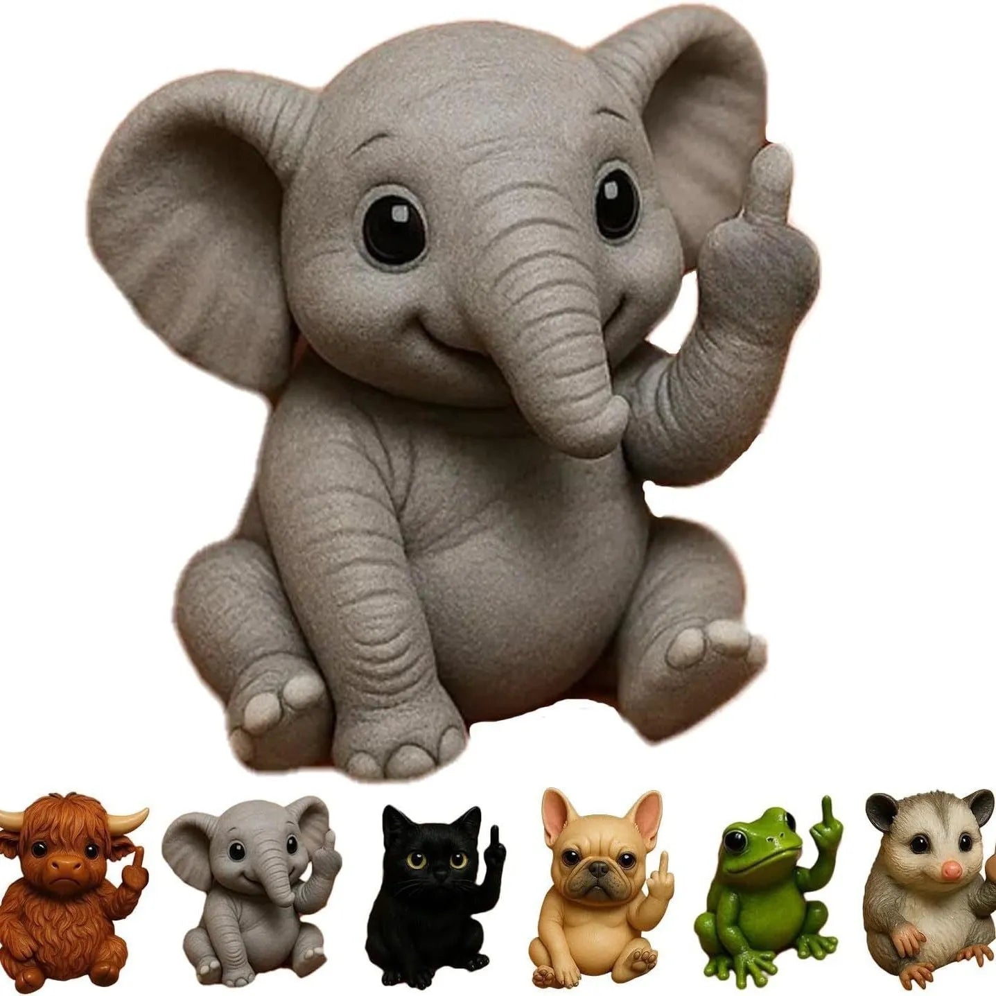 Resin animal middle finger doll collectible figurine in chosen animal style