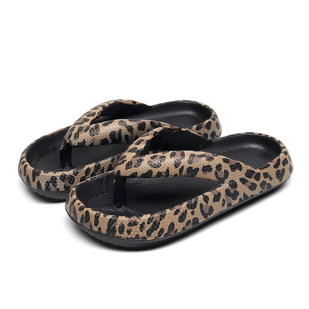 Women's thick-soled EVA flip-flops in various colours with herringbone toe holder