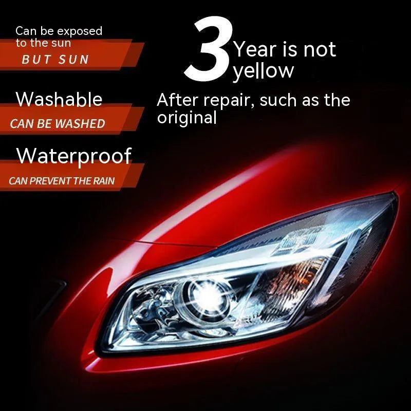 100ml bottle of car headlight restoration and repairing liquid for plastic lenses.