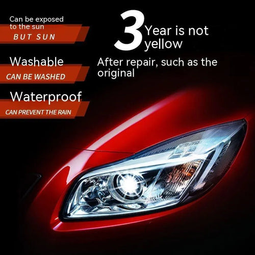 100ml bottle of car headlight restoration and repairing liquid for plastic lenses.