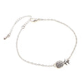 Women's alloy bracelet featuring a simple pineapple charm in a gold or silver metallic finish.