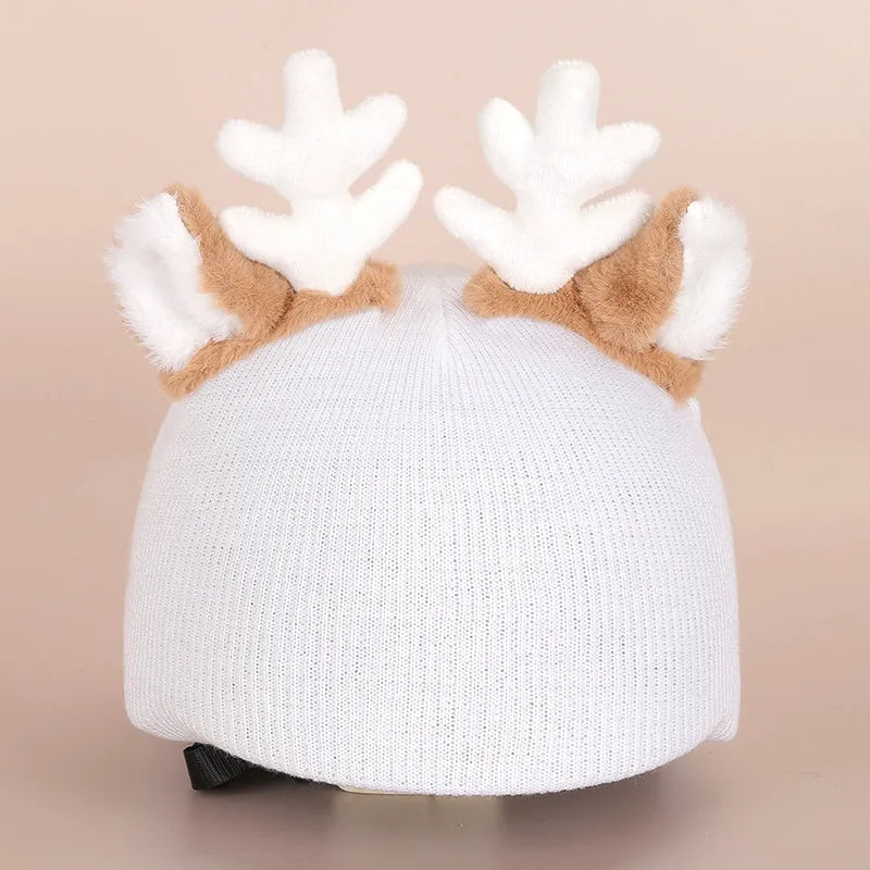 Plush fabric cat helmet hat cover in various cartoon styles for pet dress-up