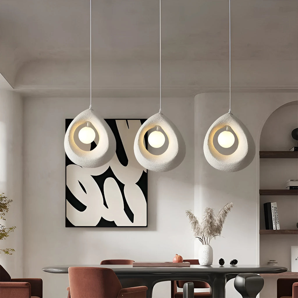Modern bar chandelier pendant light with milky white lampshade