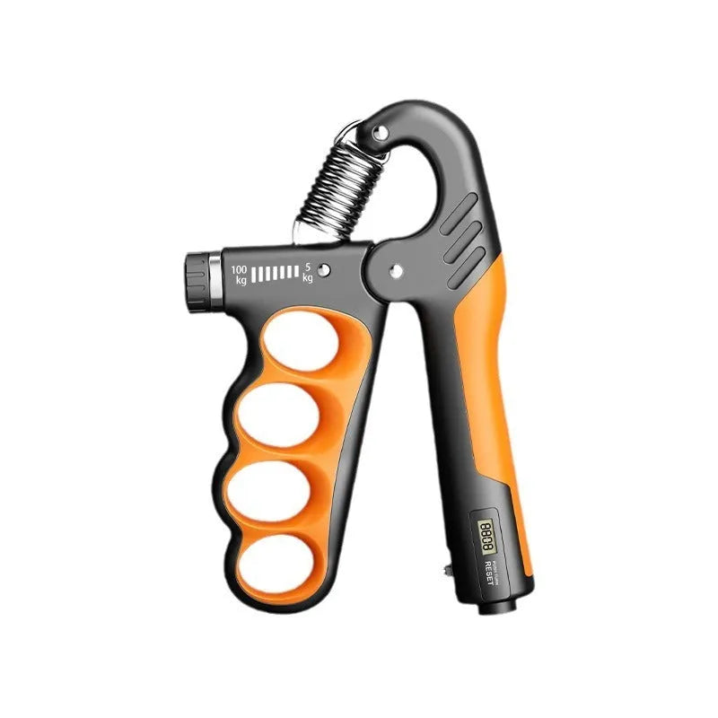 Electronic counter spring grip trainer with adjustable resistance in orange colour