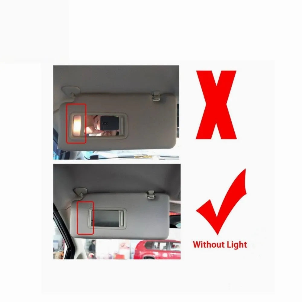 Beige Nissan Lida sun visor replacement with cosmetic mirror for 2005-2012 models