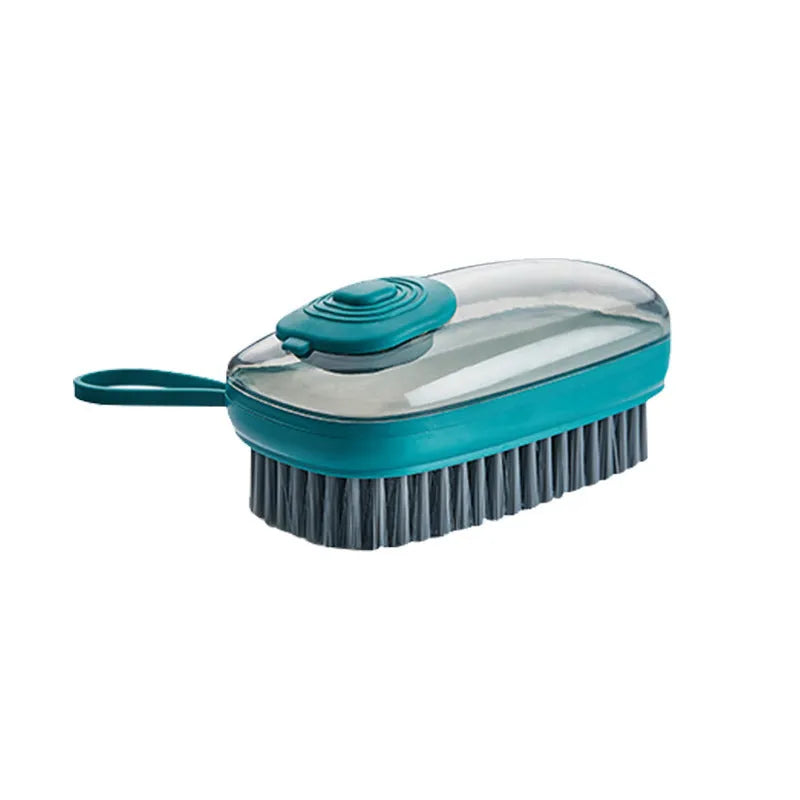 Automatic liquid cleaning brush with ergonomic ABS handle and replaceable brush head for household cleaning