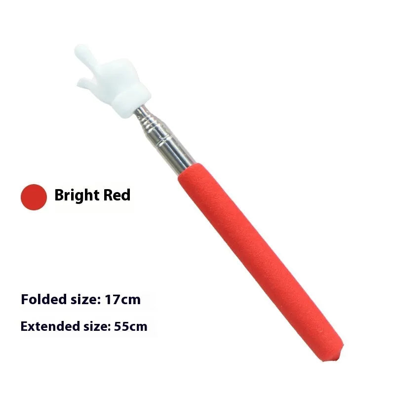 Retractable stainless steel teaching pointer with colourful tip for classroom reading