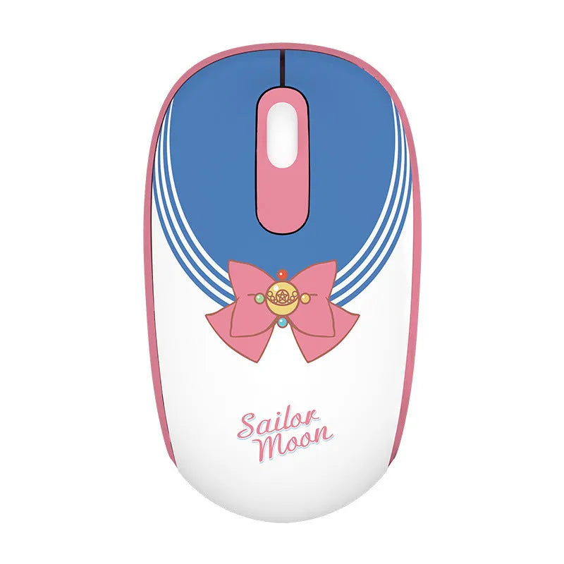 Sailor Moon wireless mouse with character design, 2.4GHz wireless connection, and USB receiver