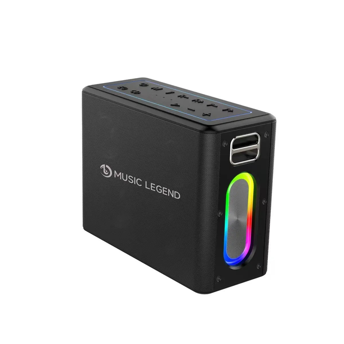 High-power outdoor karaoke Bluetooth audio with 100W dual microphone sound card in black