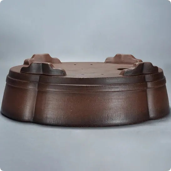 Classical simple purple clay flower pot for plants and bonsai, 50cm wide