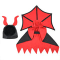 Black polyester pet vampire costume with hooded cloak for Halloween
