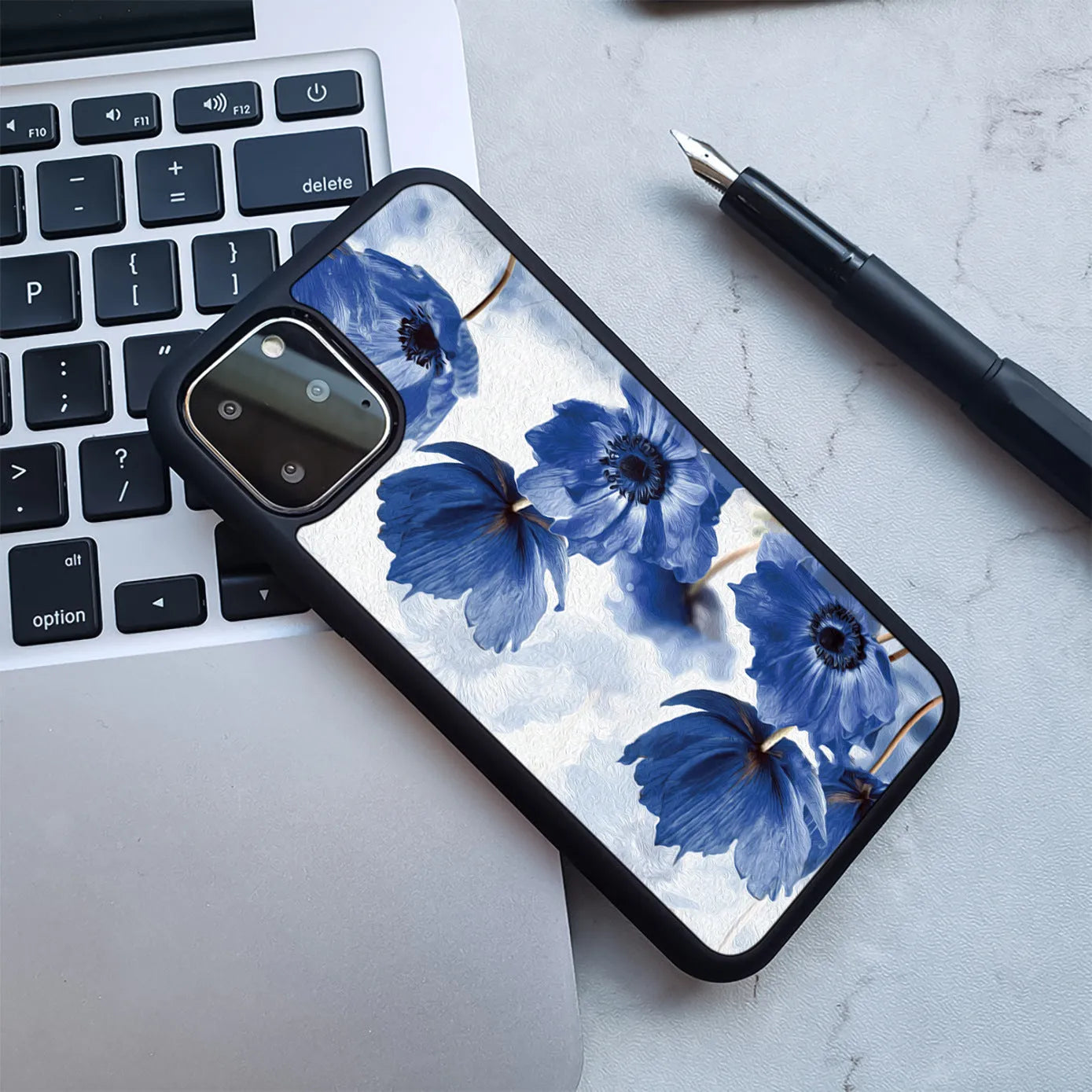 Marbled Huawei smartphone case with TPU and PC construction in multiple colour options
