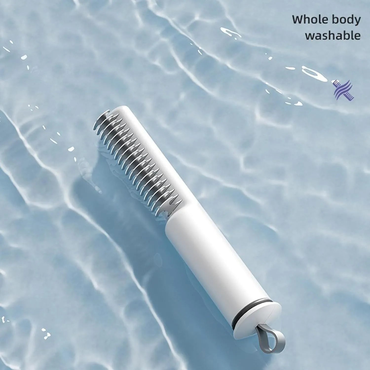 Stainless steel dog dematting comb with four different tooth configurations for removing knots and mats