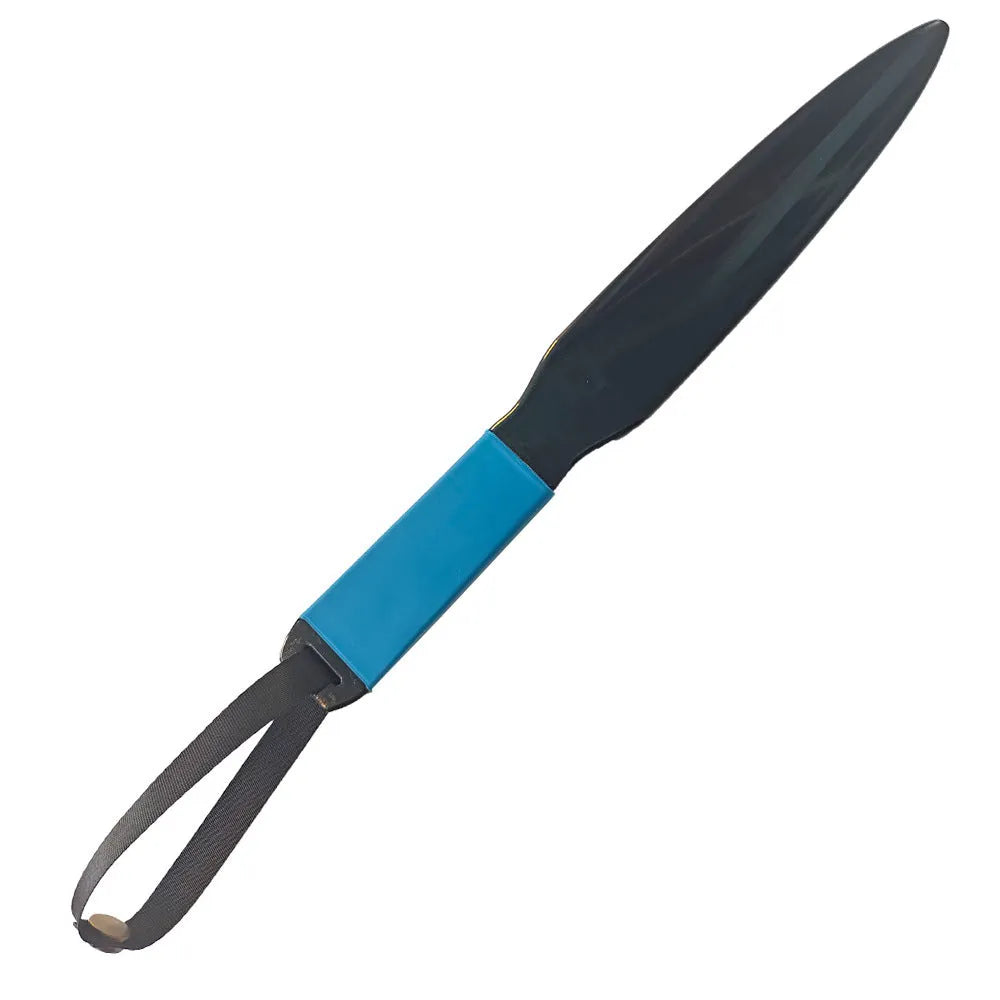 Blue handled nylon dog break stick for training small and medium dogs.