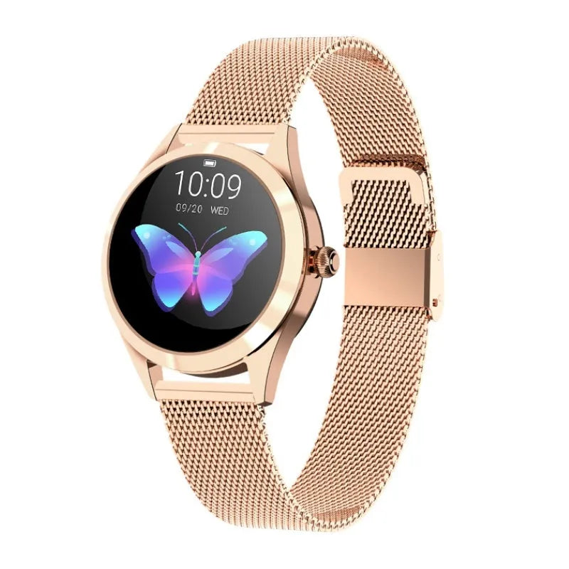 Women's multi-functional sports smartwatch with heart rate monitor and waterproof design in various colour options