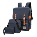 Three-piece Oxford cloth business backpack set with curved shoulder straps in wine red colour
