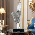 48cm tall resin character sculpture ornament in rose gold or silver metallic finish for modern home décor