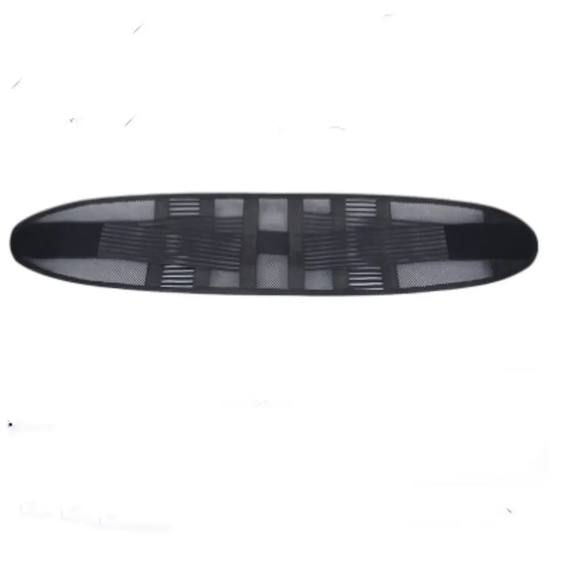 Black breathable sports waist support belt with an internal steel plate for lumbar stabilisation.