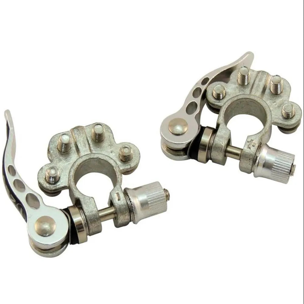 Cast pure copper car battery valve terminal connector with tin plating on a white background