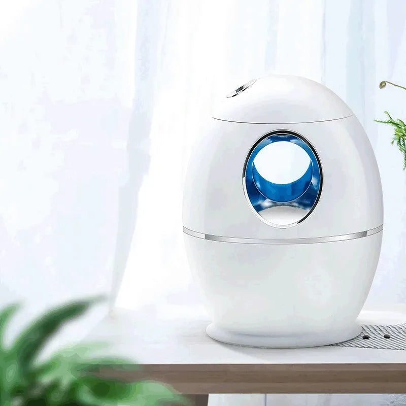 White columnar household humidifier with anion air disinfection function and USB cable.