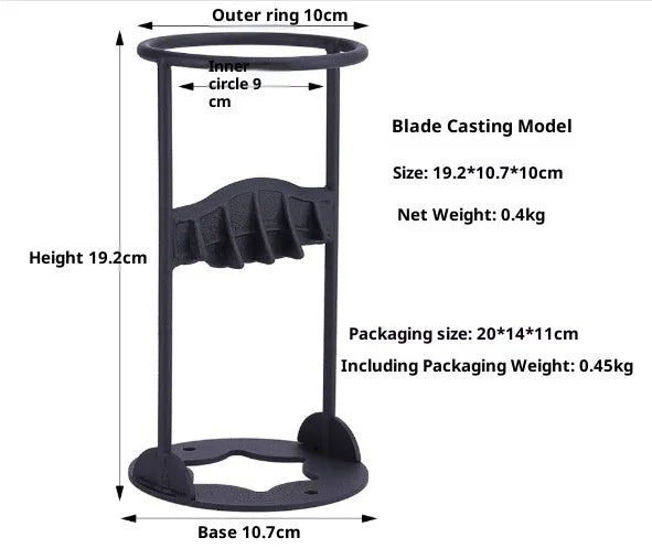 Manual wood splitting tool with high carbon steel blade, wall-mountable design, camping wood chopper in 41cm size