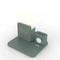 3-in-1 multi-function Qi wireless charger stand in dark green, light green, or black colours