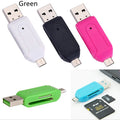 USB 2.0 OTG card reader with micro USB connector for Android phones and computers in five colours