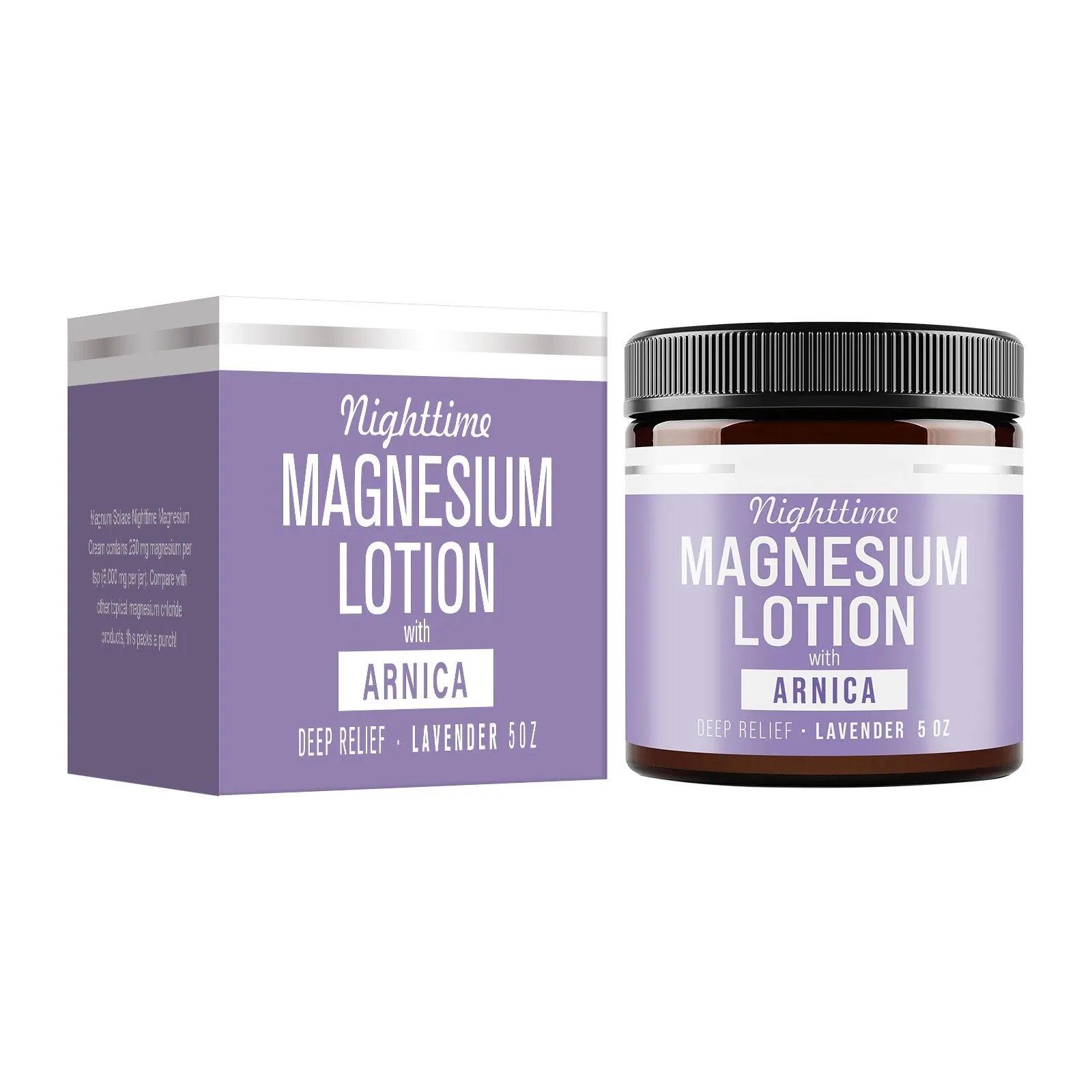 150ml jar of Magnesium Body Butter Cream with shea butter and grape seed oil for skin.