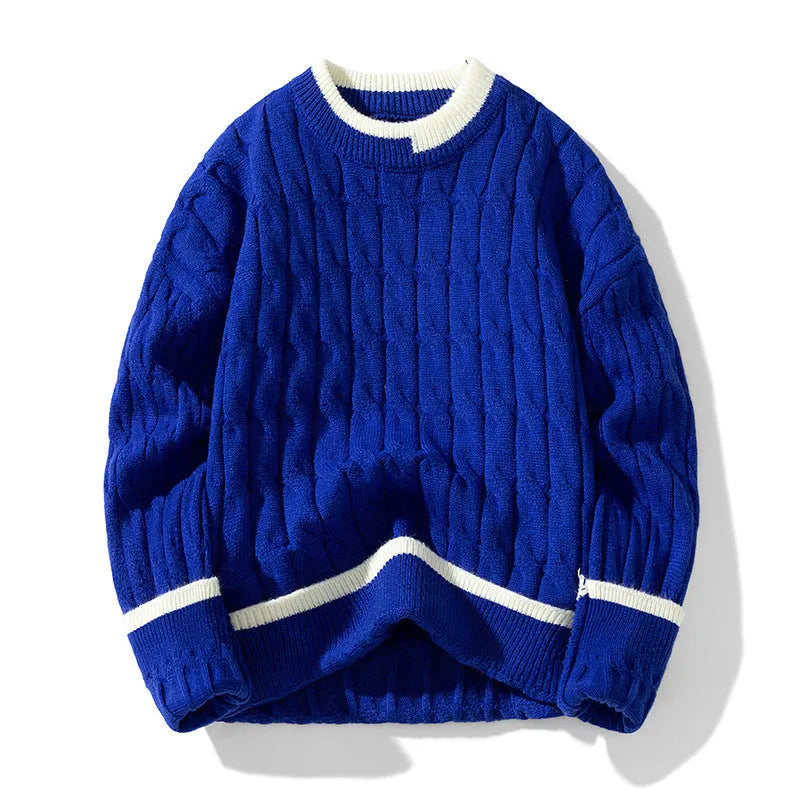 Men's loose fit two-piece modal acrylic sweater set in multiple colours for autumn winter sports wear