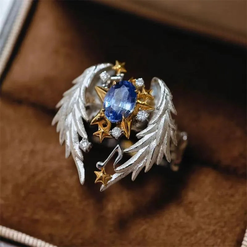 Adjustable geometric alloy ring with open mouth design in US Size 8