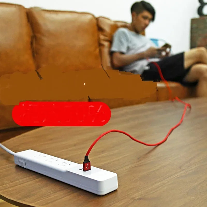 2m long USB mobile phone charging cable in multiple colours for Apple and Android Type C phones.