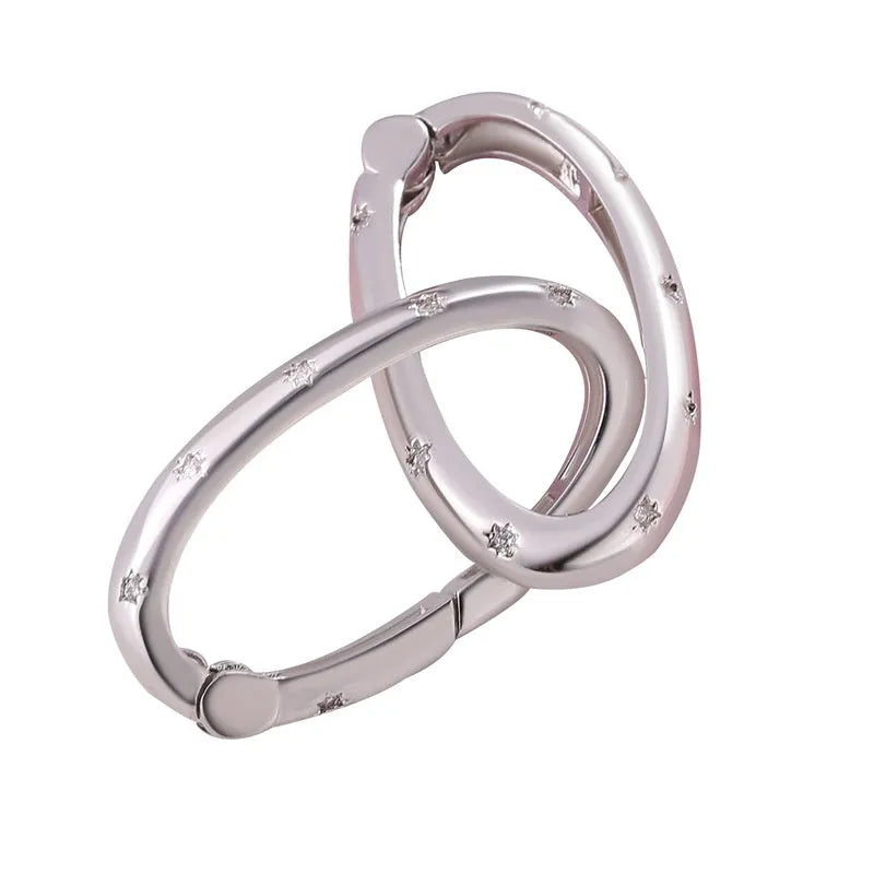 Copper climbing heart button with micro zircon inlay and gold electroplating